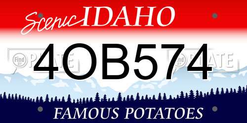 4OB574 Idaho License Plate