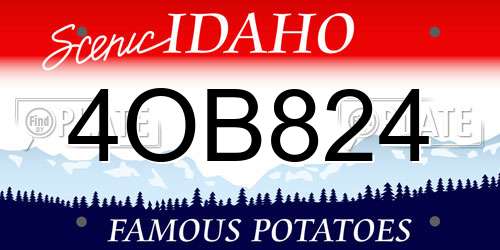 4OB824 Idaho License Plate
