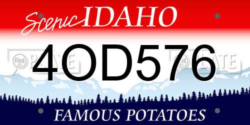 4OD576 Idaho License Plate
