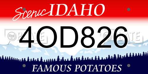 4OD826 Idaho License Plate
