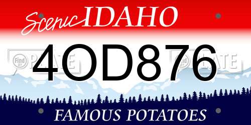 4OD876 Idaho License Plate