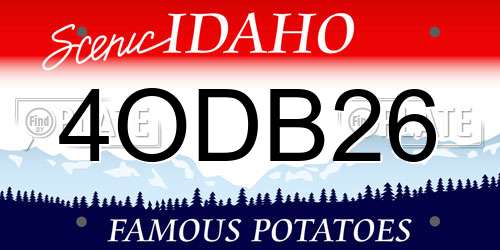 4ODB26 Idaho License Plate