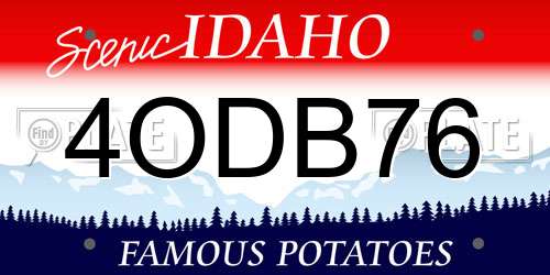 4ODB76 Idaho License Plate