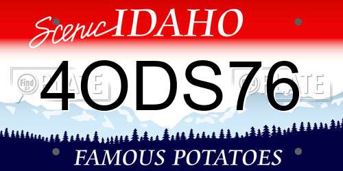 4ODS76 Idaho License Plate