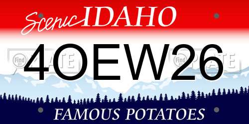 4OEW26 Idaho License Plate