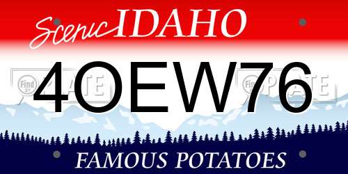 4OEW76 Idaho License Plate