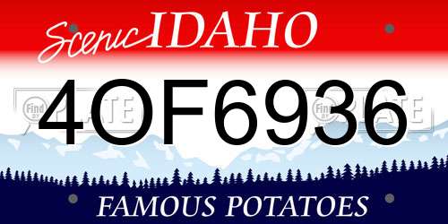4OF6936 Idaho License Plate