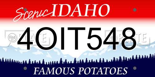 4OIT548 Idaho License Plate