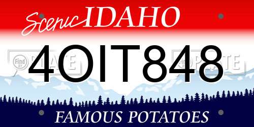 4OIT848 Idaho License Plate