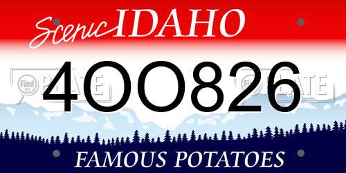 4OO826 Idaho License Plate