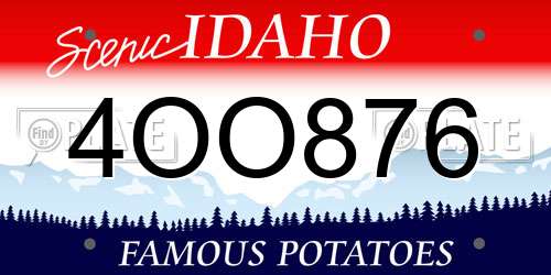 4OO876 Idaho License Plate
