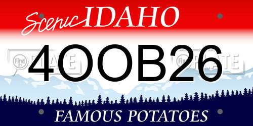 4OOB26 Idaho License Plate