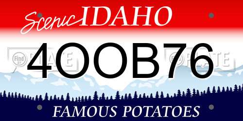 4OOB76 Idaho License Plate