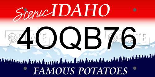 4OQB76 Idaho License Plate