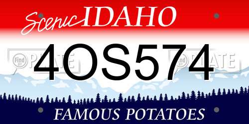 4OS574 Idaho License Plate