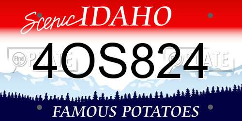 4OS824 Idaho License Plate