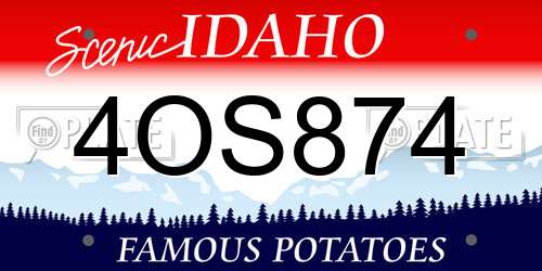 4OS874 Idaho License Plate