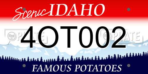 4OT002 Idaho License Plate