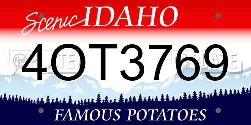 4OT3769 Idaho License Plate