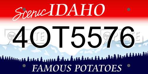 4OT5576 Idaho License Plate