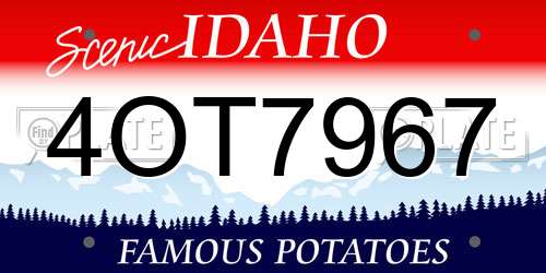 4OT7967 Idaho License Plate