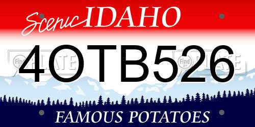 4OTB526 Idaho License Plate