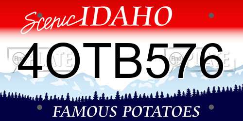 4OTB576 Idaho License Plate