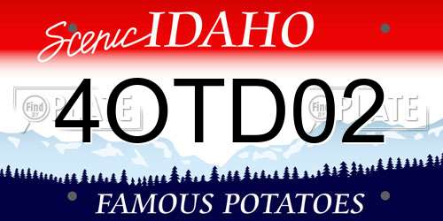 4OTD02 Idaho License Plate