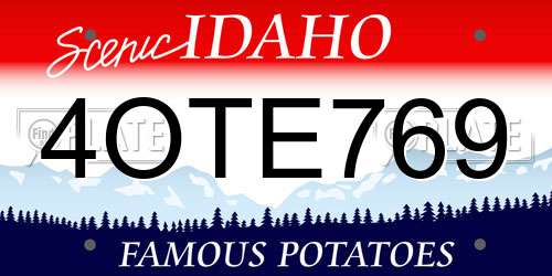 4OTE769 Idaho License Plate