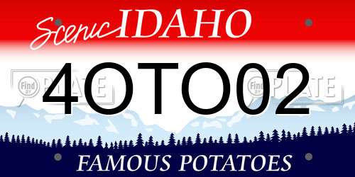 4OTO02 Idaho License Plate