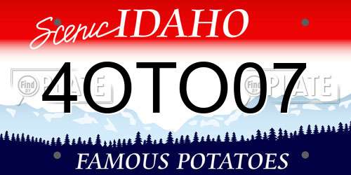 4OTO07 Idaho License Plate