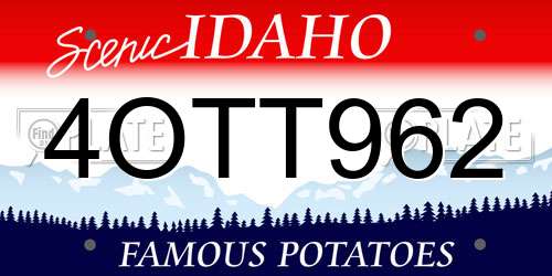 4OTT962 Idaho License Plate
