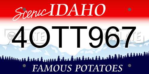 4OTT967 Idaho License Plate