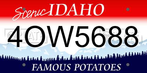 4OW5688 Idaho License Plate