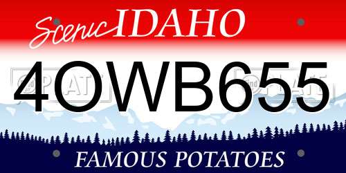 4OWB655 Idaho License Plate