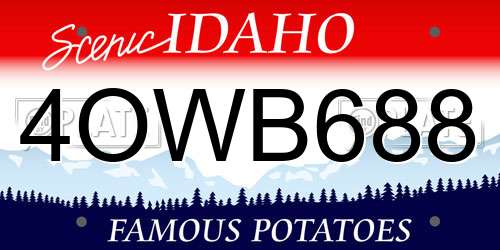 4OWB688 Idaho License Plate