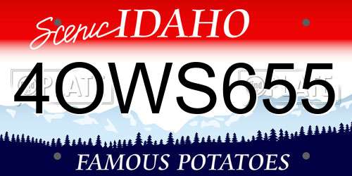4OWS655 Idaho License Plate
