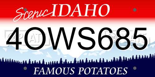 4OWS685 Idaho License Plate