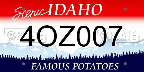 4OZ007 Idaho License Plate
