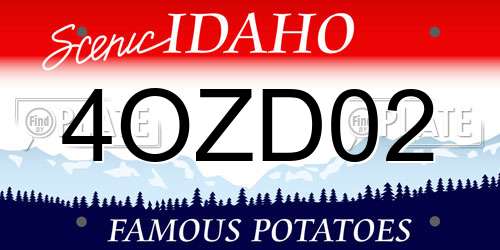 4OZD02 Idaho License Plate