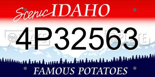4P32563 Idaho License Plate