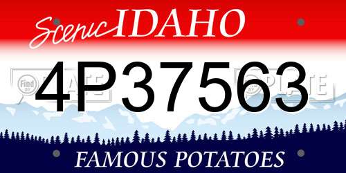 4P37563 Idaho License Plate