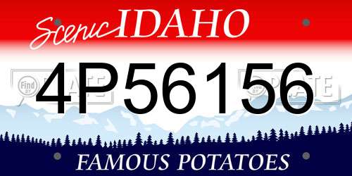 4P56156 Idaho License Plate