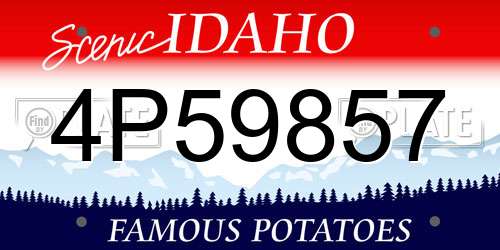 4P59857 Idaho License Plate