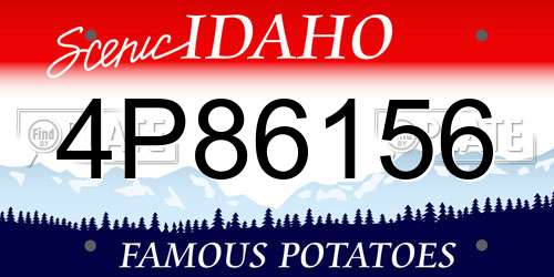 4P86156 Idaho License Plate