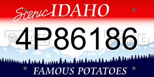 4P86186 Idaho License Plate