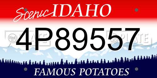 4P89557 Idaho License Plate