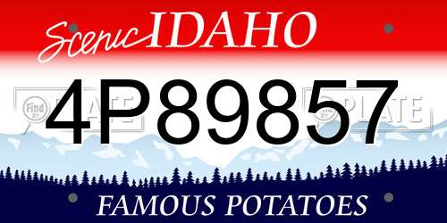 4P89857 Idaho License Plate