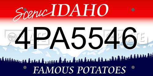 4PA5546 Idaho License Plate