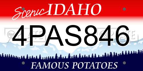 4PAS846 Idaho License Plate